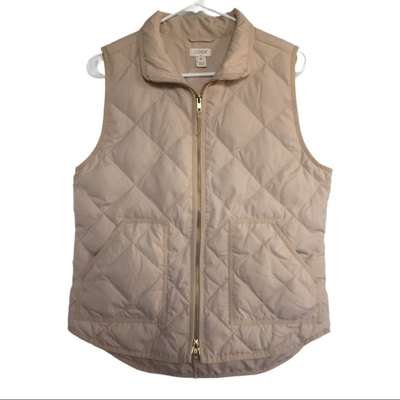 J. Crew Jackets & Blazers - J. Crew Puffer Quilted Down Excursion Vest Cream Gold